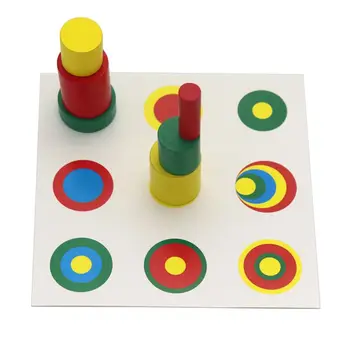 Montessori Drevené Valce Vzdelávacie Hračky Kartou Deti Deti Začiatku Vyučovania Darček K1KC