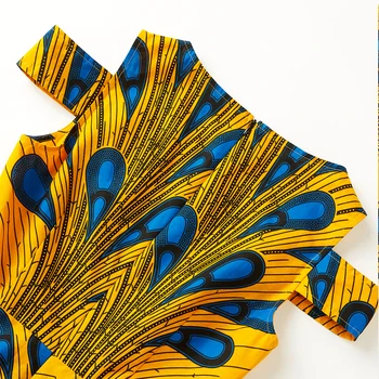 Africké šaty pre ženy 2021 Módne rameno šaty Ankara tlač šaty bavlnené šaty Afriky oblečenie Ankara šaty
