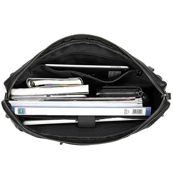 Bežné vrchnú vrstvu cowhide pánske aktovky práce notebook ramenný messenger taška jednoduché prírodné pravá koža čierna kabelka satchel