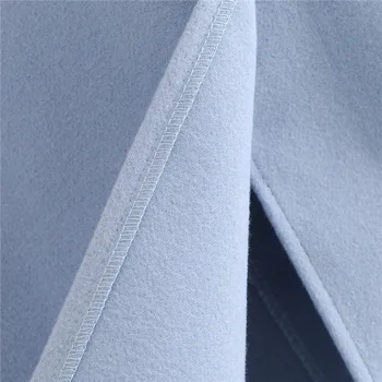 BLSQR Jeseň Zima Bežné Modrá Bunda Módne Ženy Zákopy Srsti Office Nosenie Dámy Príčinné Dlhý Kabát vrchné oblečenie