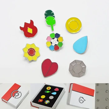 Pocket Monster Generácie 1-6 Telocvični Odznak zberného Boxu, Hry zbierky Súbor 8PCS, Darček pre Chlapca a Dievčatá