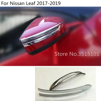 Auto ABS Chrome Späť Spätné Spätné Bočné Zrkadlo Obočie Cover Stick Výbava Rám 2 ks Pre Nissan Leaf 2017 2018 2019 2020