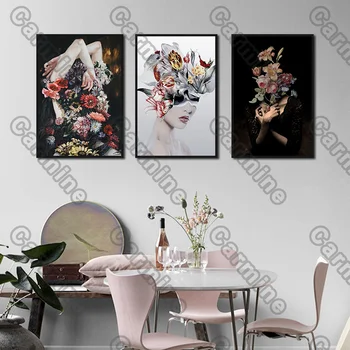 Plagát Krásy Kvetov Kryt Obrázok Plátno na Maľovanie a Tlačí na Steny Umenie, Obrazy, Dekorácie pre Obývacia Izba 3ks Frameless