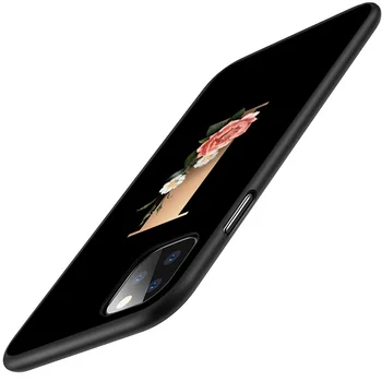 Kvetinový Abeceda Písma Umenie Pre Apple iPhone 12 Mini 11 XS Pro Max XR X 8 7 6 6 Plus 5 5S SE 2020 Black Telefón Prípade