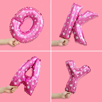 16inch ružová A-Z písmeno abecedy fóliové balóniky svadobné podujatie vianoce, halloween festival narodeninovej party B1-49