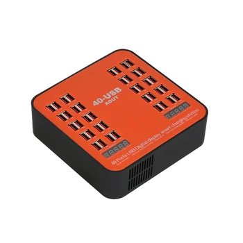 WLX-840 USB Nabíjačka 200W 40-Port USB Sieťovej Nabíjačky Duálny Digitálny Displej Smart Nabíjacej Stanice s Skladacia Konektor pre IPhone, Ipad