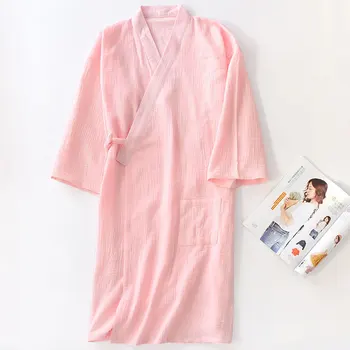 Pár Japonské Kimono Šaty Bavlna, Krep Gázy Yukata Spa Sauna Župany pre Mužov a Ženy, Mäkké župane Lounge, Župan
