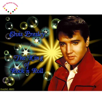 Námestie/round-diamond maľovanie Superstar-spevák Elvis kríž Kamienkami výšivky plastové remesiel Celebrity Plný diamond maľovanie