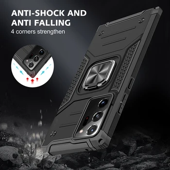 Shockproof Brnenie Magnetický Krúžok Stojan puzdro Pre Samsung Galaxy Note 20 Ultra 10 9 S20 Ultra S10 Plus Lite S10E S8 S9 S20EF 5G