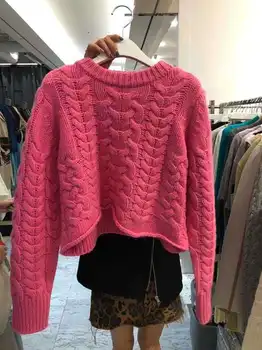 Dongdaemun žien nové jeseň krku pletený maxi sveter malátny štýl sveter pulóvre