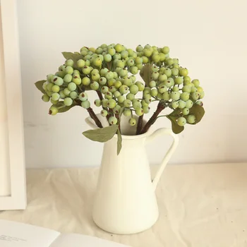 PE Pena Kvet čerešne pobočiek Berry Zelené Plody rastlín Bobule ArtificialSimulation Olivy Domov Vianočné Dekoratívne Svadbu