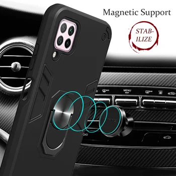 Magnetické Auto Prípade Huawei Nova 6 SE Y9 2019 Česť V30 Pro Užite si 10 Plus Brnenie Shockproof Stojan Krúžok Držiak Nárazníka Zadného Krytu