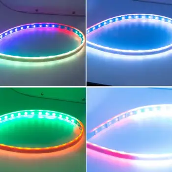 1pcs APLIKÁCIA Multi Farebné LED Svetelné Pásy Zase Signálne Svetlá Auta Sekvenčné Tečie RGB Denných prevádzkových Svetla DRL Auto Tovaru Kvapka Loď