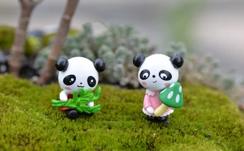 Dreamme 4 štýly Zlá Panda 3.7 cm PVC Roztomilý Miniatúrne Sošky Anime Akcie Obrázok Hračky pre Domov, Záhradu Dekor DIY Príslušenstvo