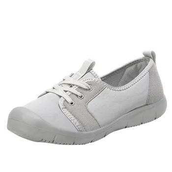 Módne dámske semišové bežné krajky-up tenisky priedušná obuv biele plátno športové topánky 2020 jesenné topánky na tenis