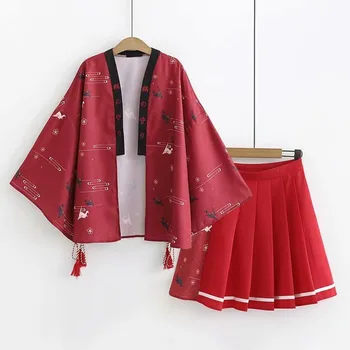 Na jar a na Jeseň Japonský štýl cardigan študent Mori voľné bunda kawaii dievča gothic lolita roztomilý Princezná loli cos Dvoch-dielny