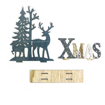 Vianočné Ozdoby, Drevené Elk Vianočný Strom 3D Desktop Dekorácie Montáž pre Domáce Dekorácie Deti Darčeky QP2