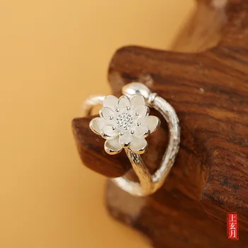 Originálny Dizajn Populárne Lotosový Kvet Prst Prsteň Jednoduché Prstene pre Ženy, Svadobné Šperky, Zásnubné Dary