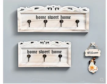 Visí kľúč držiteľa dekorácie dverí visí drevené police domácnosti praktické botníku háčik