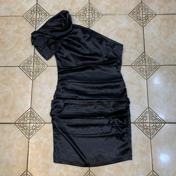 Ocstrade Bodycon Sexy Šaty Jedno Rameno Čiernej Bodycon Šaty 2021 Nové Letné Ženy, Krátky Rukáv, Nočný Klub Party Šaty