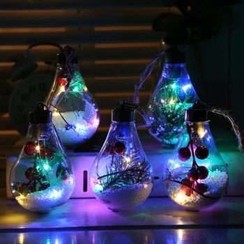 Vianočné Dekorácie LED Dekoratívne Transparentné Vianočné Gule Vianočné Svetlo Transparentné Gule na Vianočný Stromček a Ozdoby