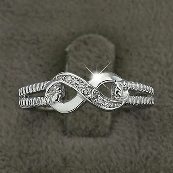Romantické Ženy, Infinity Symbol Uzol Krúžky Číslo 8 Dizajn Výročie Svadby Krúžok Jemné Šperky Pre Ženy, Dievča, Darček