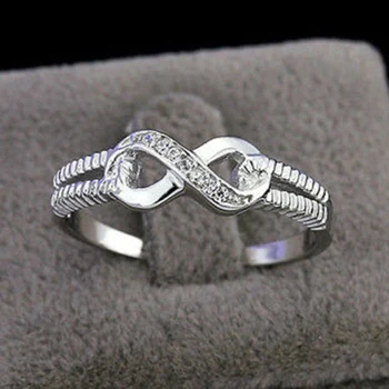 Romantické Ženy, Infinity Symbol Uzol Krúžky Číslo 8 Dizajn Výročie Svadby Krúžok Jemné Šperky Pre Ženy, Dievča, Darček