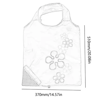 Roztomilý Jahoda Dizajn Skladacia Polyester Nákupní Taška Prostredia Eco-Friendly Opakovane Prenosná Taška na Rukoväť s potravinami