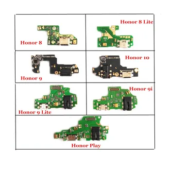 10x Nabíjací Port Konektor Predstavenstva Častí Flex Kábel S Mikrofónom Mic Pre Huawei Honor Hrať 10 9i 8 9 Lite