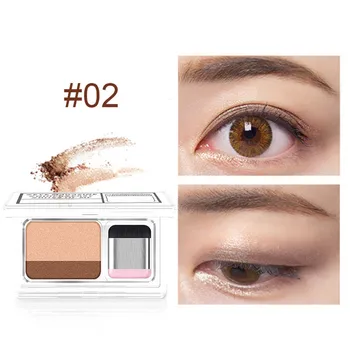 2019 Dvojité Farba Gradient Lenivý Očné Tiene Makeup Paleta Lesk Eyeshadow Palety Nepremokavé Eyeshadow Kozmetika