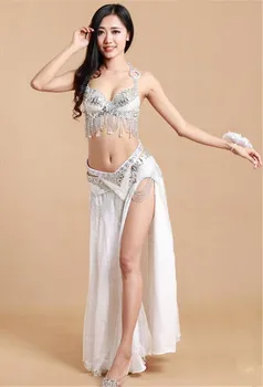 Ženy Bellydance Sukne Squine Orientálna Tanečnica Kostým Vysokej Štrbinou India Bollywood Dievča Arabská Princezná Oblečenie Egypt Štýl Ružová