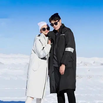 DMLFZMY Mužov a žien zimné móda bunda hrubé teplé nadol bunda parka polovici dĺžky bunda jaqueta zimná bunda s kapucňou ženy