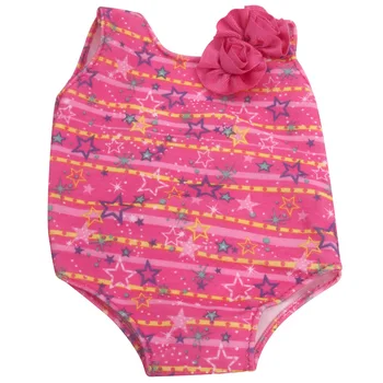 18-palcové Dievčatá bábiky plavky Americký novorodenca Magenta jumpsuit Baby hračky, šaty fit 43 cm bábiky baby c797