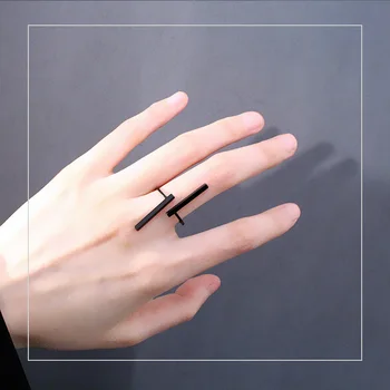 Kreatívne Jednoduché Otváranie Geometrické Krúžky Prispôsobiteľné Medené Šperky Prstene pre Ženy