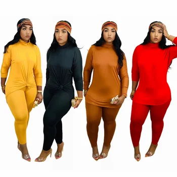 2020 Nové dámske Dlhé rukávy Nohavice Multicolor Tesný Vysokej Úsek Vyhovovali 2 Ks Oblečenia pre Ženy, Nohavice a Top