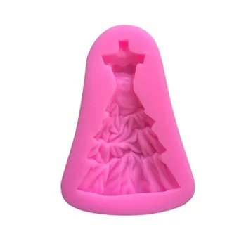 DIY Princezná šaty Kvapalné silikónové formy Fondant pečenie nástroj na tortu formy cake zdobenie nástroje, valentínske, Veľkonočné