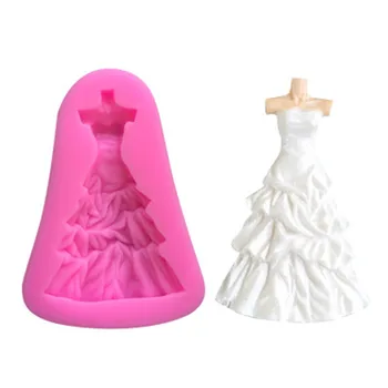 DIY Princezná šaty Kvapalné silikónové formy Fondant pečenie nástroj na tortu formy cake zdobenie nástroje, valentínske, Veľkonočné