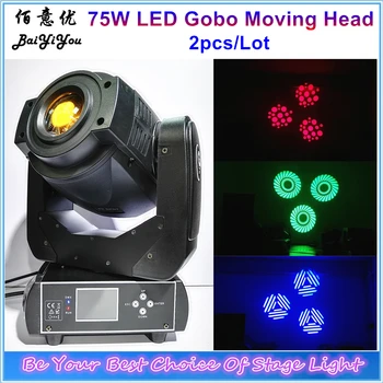 Hot Predaj DJ, Disco 75W LED Spot Moving Head Light 75W LED DJ Spot Light Gobos Pohyblivé Hlavy Fáze Osvetľovacie Zariadenia