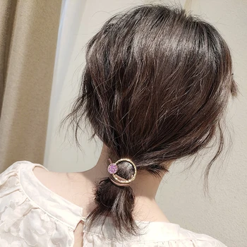 Móda Ženy Elastický remienok na vlasy Duté kovový krúžok gumičky na vlasy príslušenstvo pre sieťky, durag moda 2020 vianočný darček