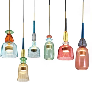 Nordic Farba Candy Prívesok Svetlá modernej Obývacej Izby, Spálne, detskej Izby Jednu Hlavu Sklenené Závesné Lampy Domova Zariadenia