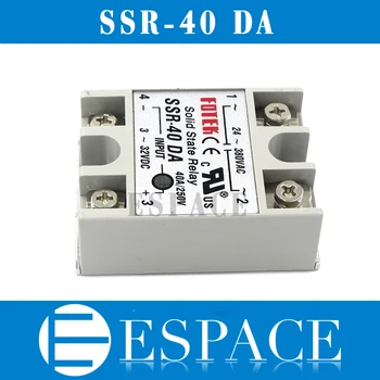 Solid state relé SSR-40DA 40A vlastne 3-32V DC 24-380V AC SSR 40DA relé (solid state dobrej kvality