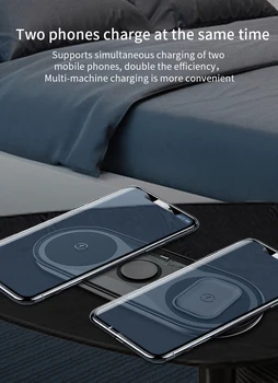 Čierna QI Bezdrôtovú Nabíjačku 15W iPhone Rýchle Bezdrôtové Nabíjanie Dock 3 v 1 Pre iPhone Apple Hodinky Smart Indukčné Nabíjací Stojan