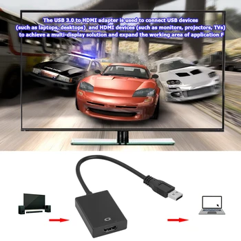 Mini HDMI Full Adaptér HDMI Prevodník USB 3.0 pre Adaptér HDMI 1080P pre Windows 10 8 7 XP Desktop, Notebook, Počítač PC