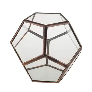 Dekoratívne Sklenené Vázy Transparentné Diamond Geometrický Tvar, Móda, Ozdoby pre Domáce Svadba - Medené 2, 10 x 10 x 10 cm-HOT