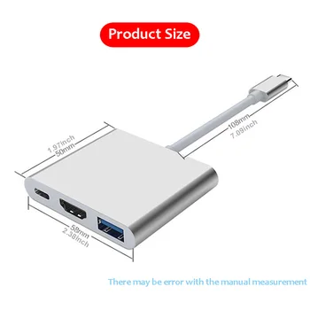 TurboTech USB C Rozbočovač HDMI pre Macbook Pro / Vzduch Thunderbolt 3, USB, Typ C Dock adaptér pre HP Samsung Dex režim s PD USB 3.0