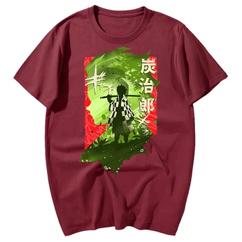 Japonsko, Anime Démon Vrah Kamado Tanjirou Kimetsu Č Yaiba T-shirts Mužov Lete Bežné Bavlna Hip Hop T Shirt Harajuku Streetwear