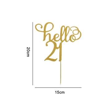 Nové Gold Glitter Dobrý Deň, 21/30/40/50/60 Lesk Papiera Tortu Vňaťou Tortu Vňaťou Narodeniny, Výročie Svadby, Party Cake Decoration