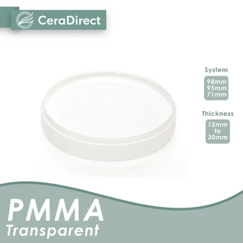 Ceradirect Transparentné PMMA Blok Zirkon zahn (95 mm)-12mm-30mm (5Pieces)--pre zubné laboratórium CAD/CAM