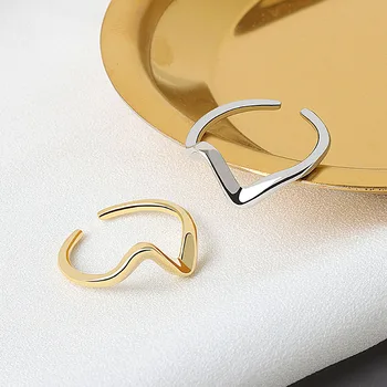 925 sterling silver Písmeno N vzor Snubné prstene, strieborné osobnosti otvoriť prstene pre ženy 2019 nové kreatívne šperky