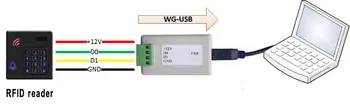 WG26/34 formát USB konvertor Plug-and-Play, Výstup vo formáte ASCII alebo 16HEX používa pre riadenie prístupu v systéme windows/linux/systém android